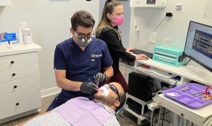 Doctor and patient during a dental procedure